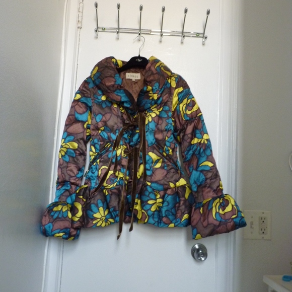 FERAUD WARM PADDED SILK FITTED JACKET SIZE4 - Picture 1 of 7
